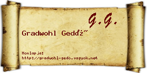 Gradwohl Gedő névjegykártya